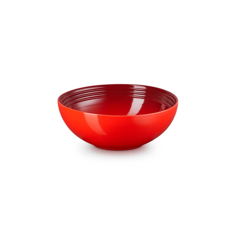 Le Creuset Stoneware Vancouver Serving Bowl 2 3/8 qt 9 3/8 in Cerise Red NEW